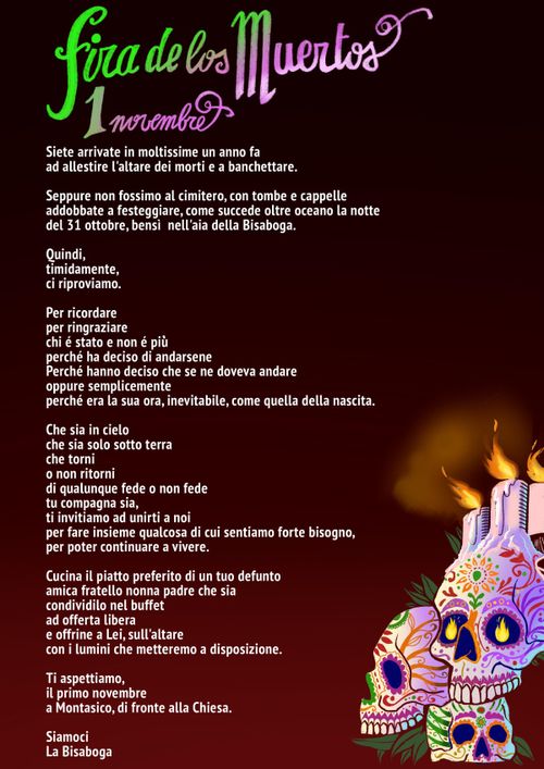 Appello per la fira de los muertos del 1 novembre