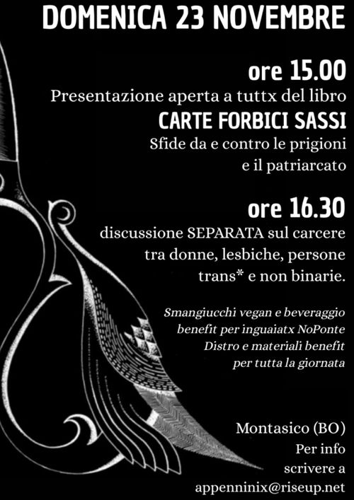 Presentazione CARTE FORBICI SASSI. Sfide da e contro le prigioni e il patriarcato