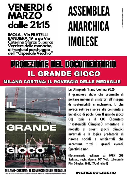 PROIEZIONE IL GRANDE GIOCO