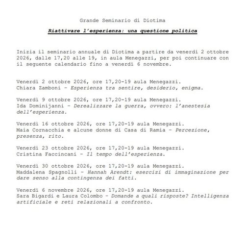 Grande seminario di Diotima - 