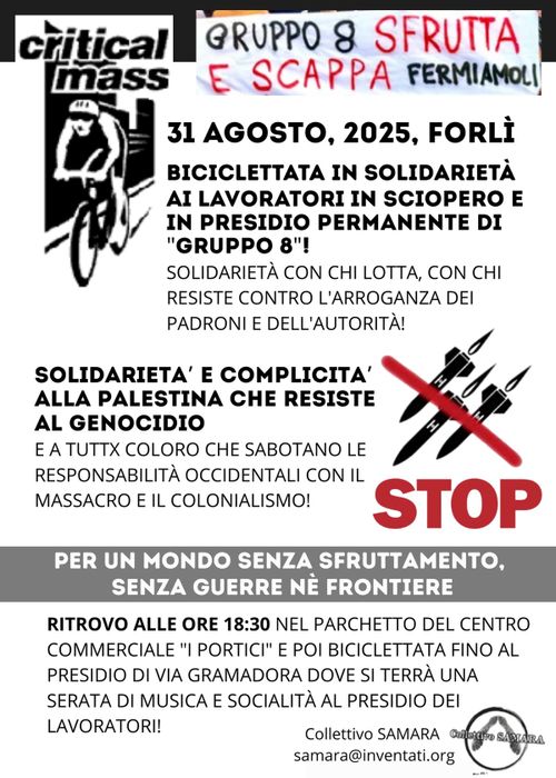 BIBICLETTATA IN SOLIDARIETÀ AI LAVORATORI IN SCIOPERO E IN PRESIDIO