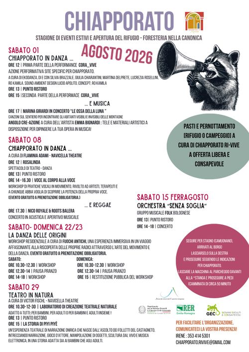 Chiapporato_Eventi Agosto 