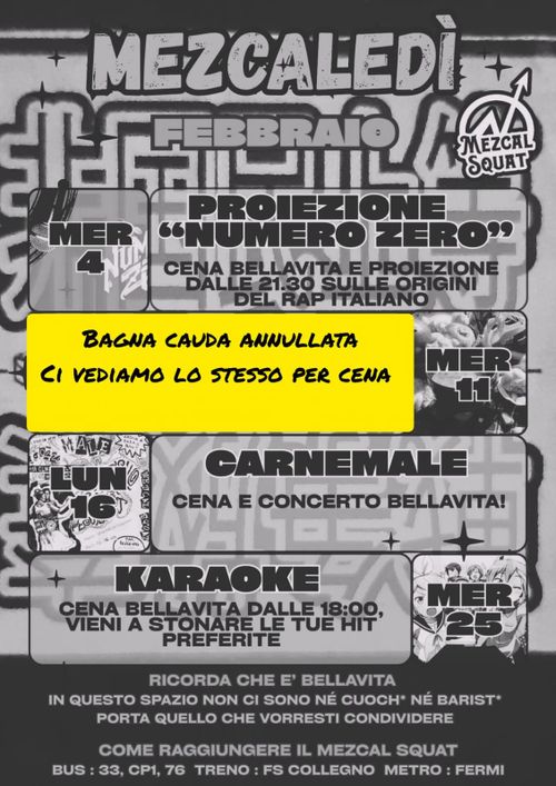 BAGNA CAUDA RIMANDATA- CENA FREESTYLE