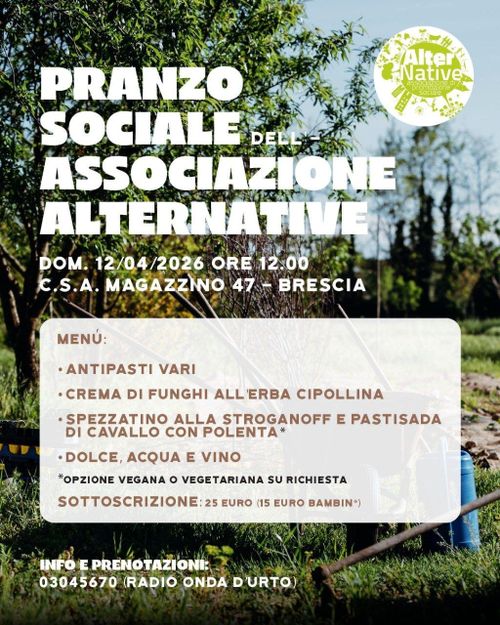 PRANZO SOCIALE ASSOCIAZIONE "ALTERNATIVE"