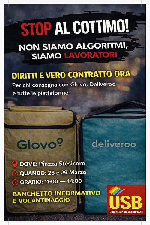 STOP AL COTTIMO! NON SIAMO ALGORITMI, SIAMO LAVORATORI