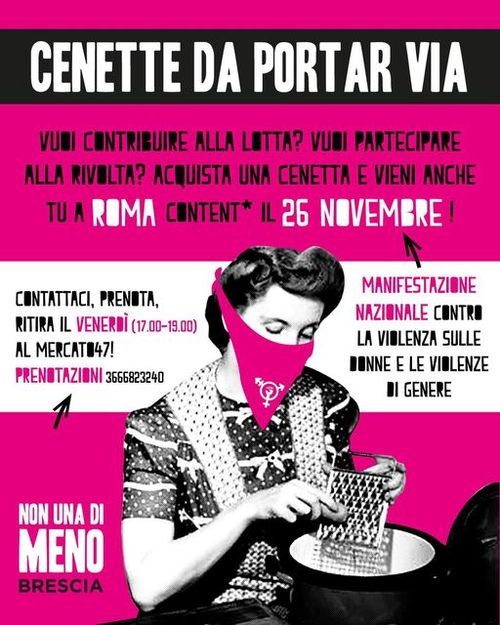 Cena di finanziamento "Non una di meno" Brescia per pullman alla manifestazione del 26 Novembre Roma