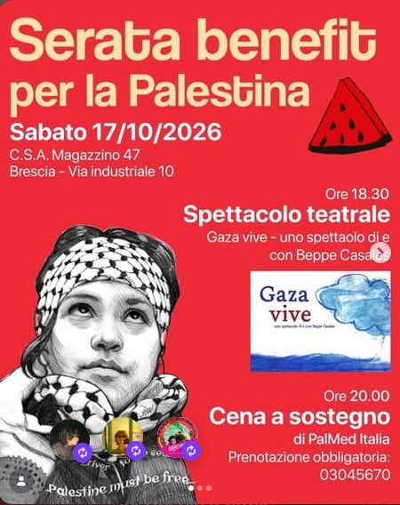 SERATA BENEFIT PER LA PALESTINA