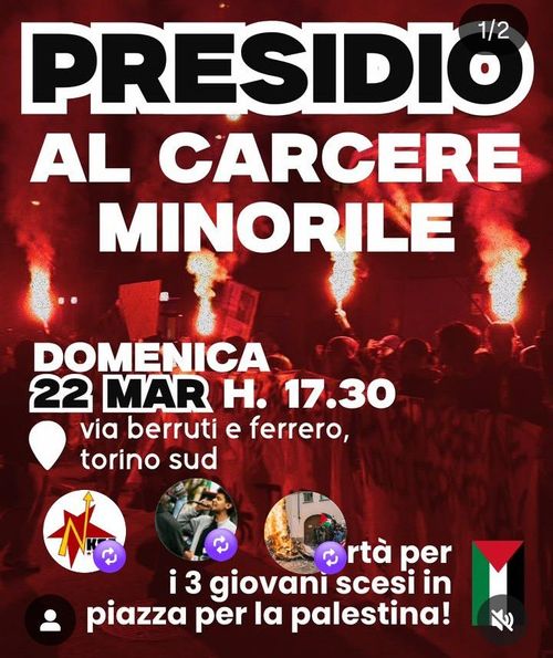 solidarietà per i 3 giovani scesi in piazza per la palestina!