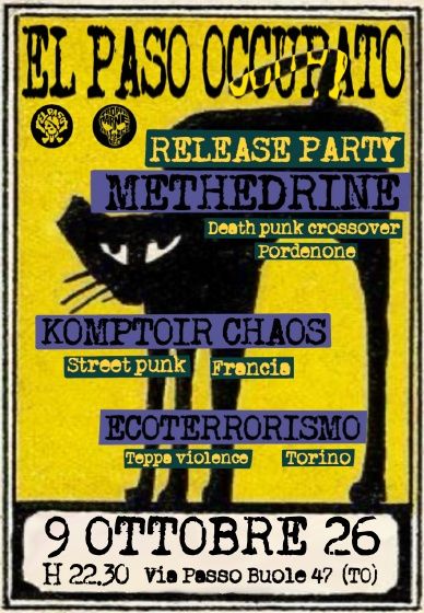 METHEDRINE Release Party + KOMPTOIR CHAOS (F) + ECOTERRORISMO
