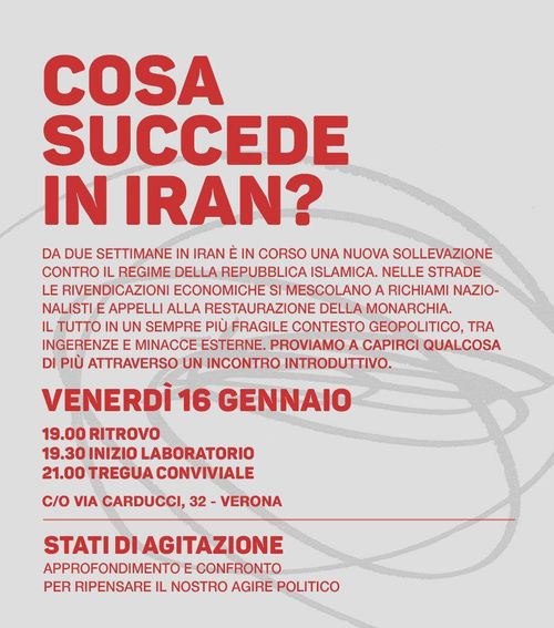 Venerdì di Via Carducci 32: lab politico Stati di Agitazione