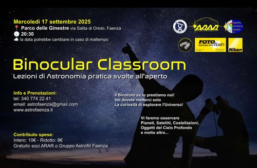 Binocular Classroom di Settembre 2025 al Parco delle Ginestre, Faenza