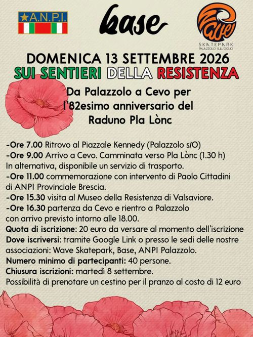 SUI SENTIERI DELLA RESISTENZA Da Palazzolo a Cevo per l’82° anniversario del Raduno Pla Lònc