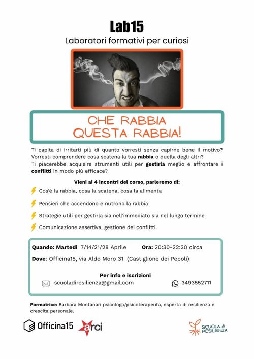 Che Rabbia questa rabbia - percorso formativo esperienziale 