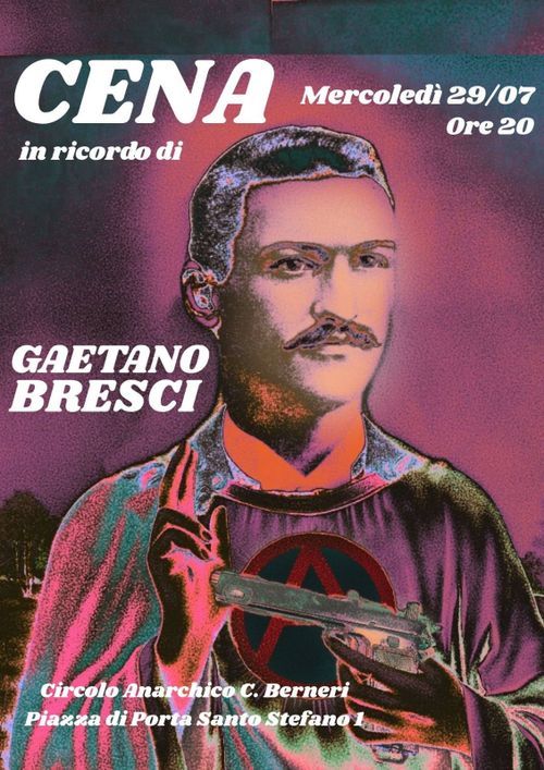 Cena per Gaetano Bresci