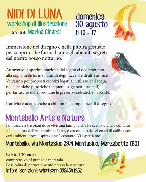 NIDI DI LUNA Workshop di illustrazione con Marina Girardi 