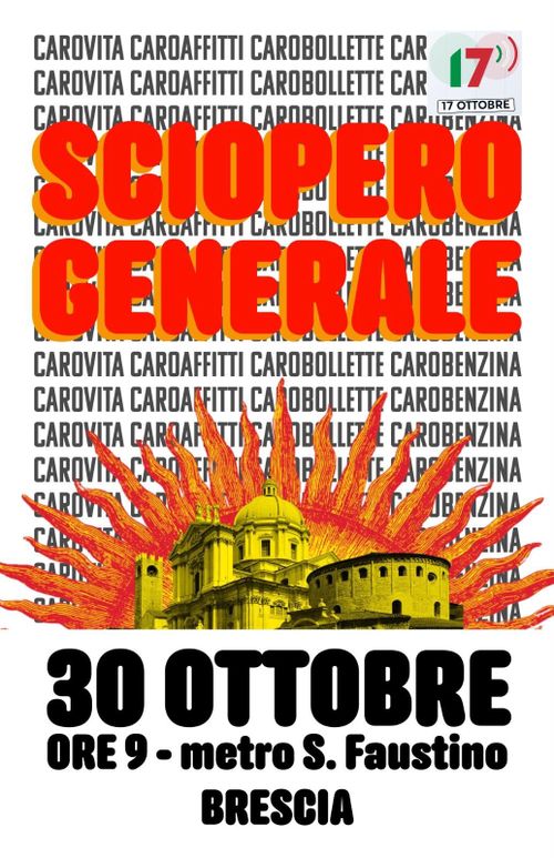 Sciopero generale: venerdì 30 ottobre l’usb lancia un corteo anche a Brescia