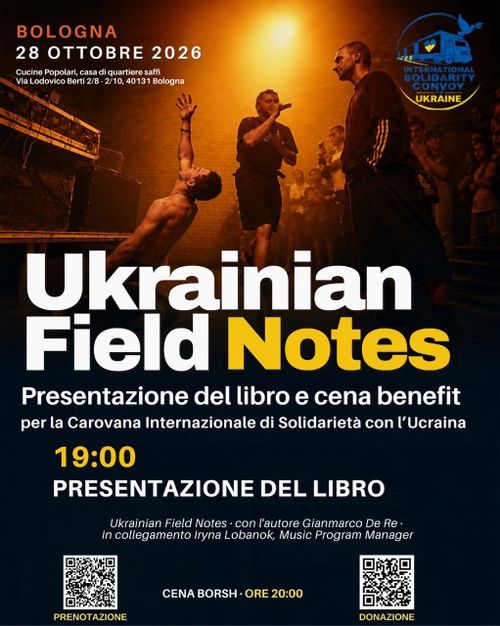 Presentazione del libro Ukrainian Field Notes e cena benefit per la Carovana Internazionale di Solidarietà con l'Ucraina