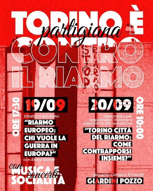 TORINO è CONTRO IL RIARMO 